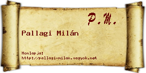 Pallagi Milán névjegykártya